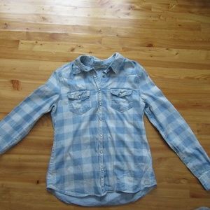 Hippie Laundry M Snap Up L/S Blue/Wh Check Shirt
